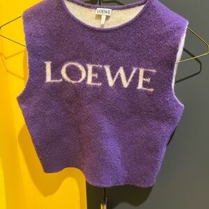 Loewe Purple Wool Logo Sweater Vest